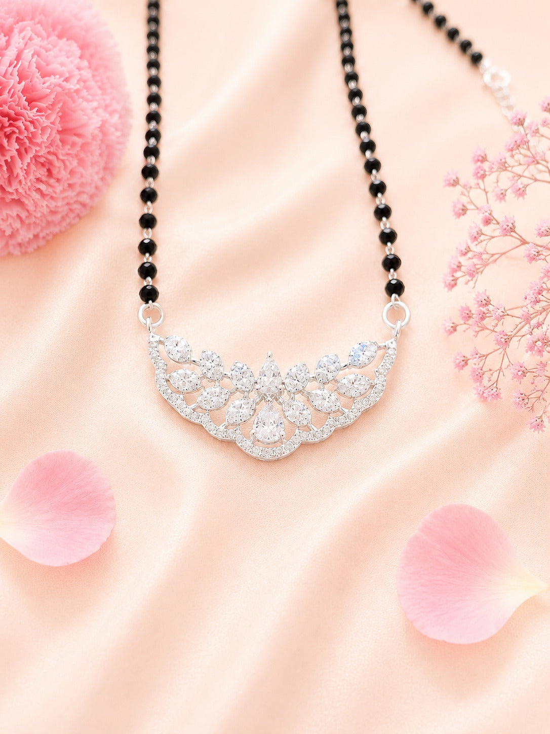 92.5 Sterling Silver Royal CZ Mangalsutra