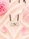 92.5 Sterling Silver Emerald Infinity Mangalsutra
