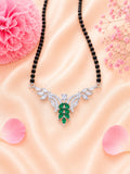 92.5 Sterling Silver Emerald Leaf Mangalsutra