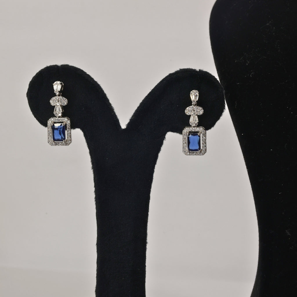 92.5 Sterling Silver Blue Stone Necklace Set