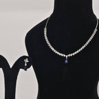 92.5 Midnight Bloom Blue Stone Necklace Set