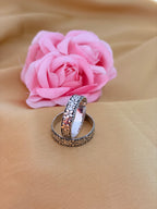 Floral Textured Silver Toe Ring Pair