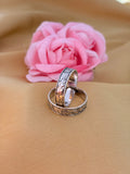 Leaf Engraved Sterling Silver Toe Ring Pair